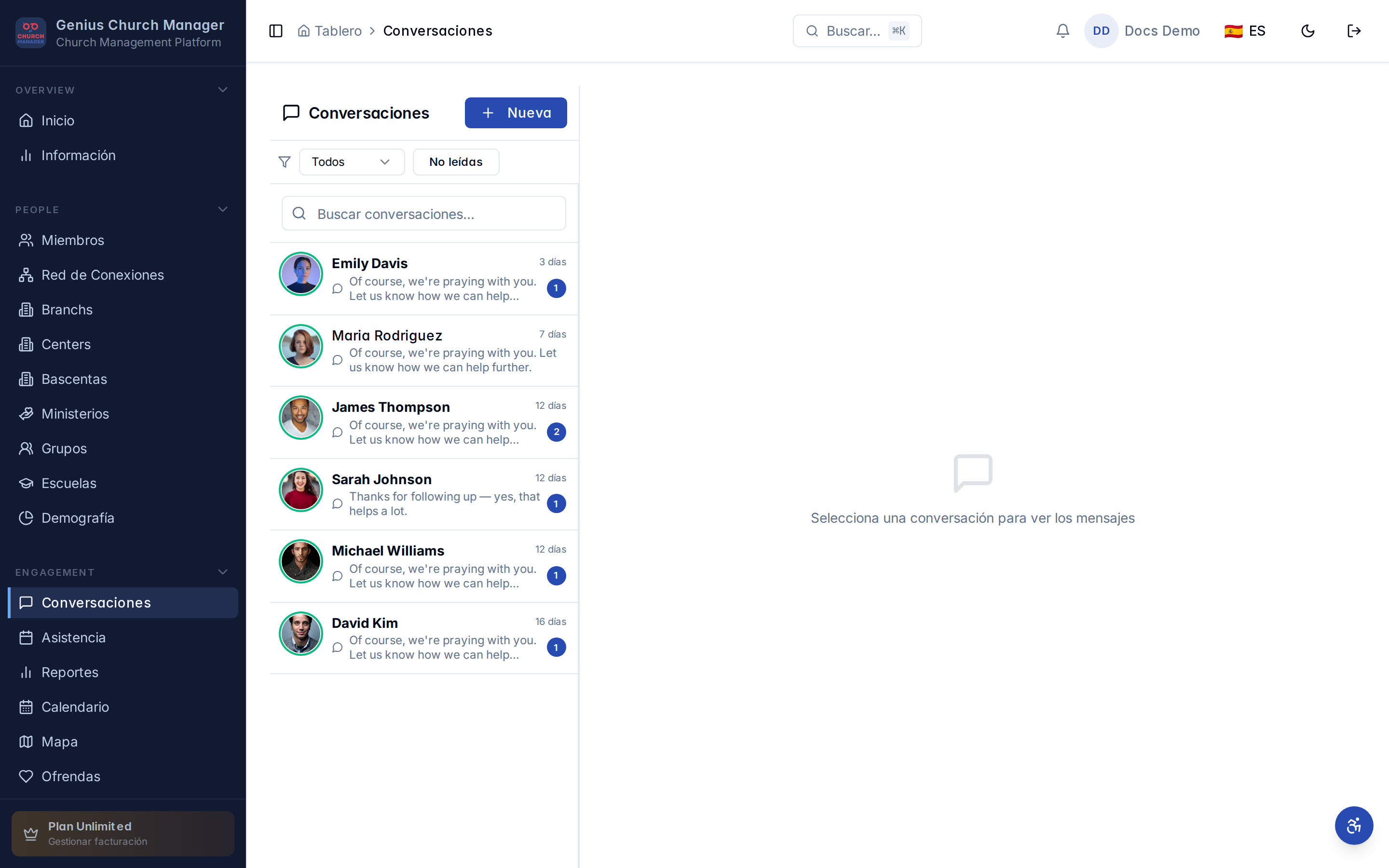 Bandeja de Conversaciones